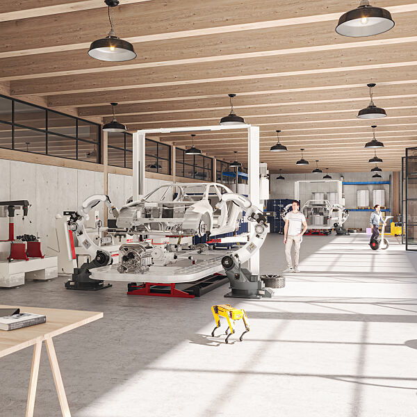 Visualisierung Gewerbe-Campus Light Industrial Timber Factory in München Moosach